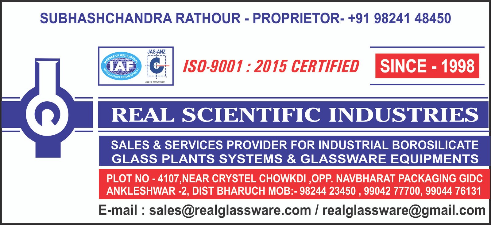 Image for REAL SCIENTIFIC INDUSTRIES.